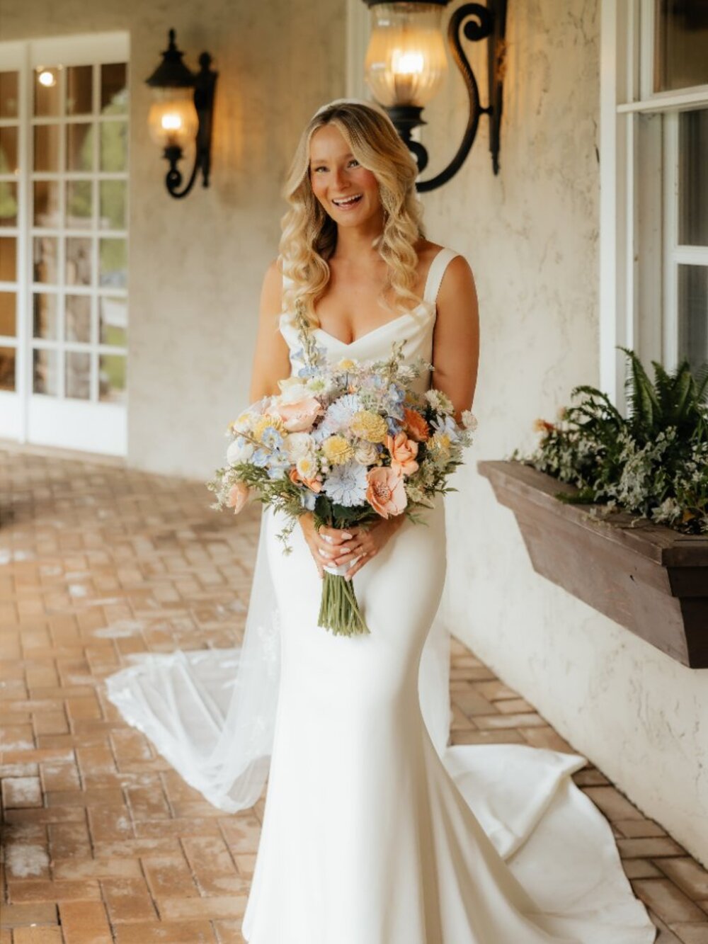 Grace Loves Lace “Grace” Wedding Dress + Custom Veil